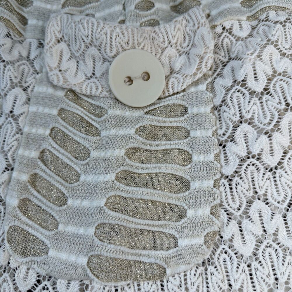 Shimmery Ivory Crochet Duster | Romantic Boho Chic by T. Bleu Festival - Picture 9 of 10